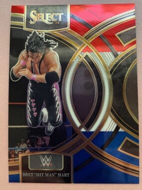 Bret Hart 2024 Panini Select Red And Blue WWE Wrestling Card